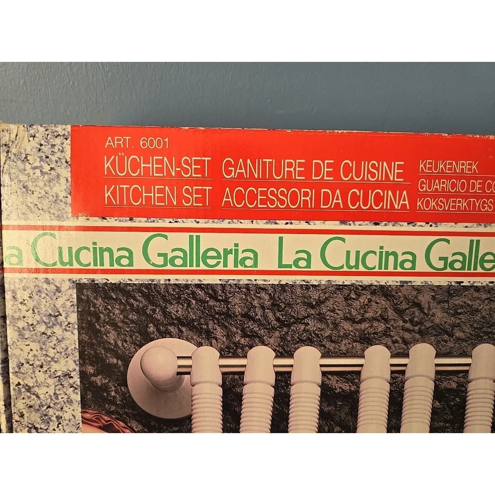 Vtg La Cucina Galleria Kitchen Utensil‎ Set 6 Pc Wall-Mount Accessories New